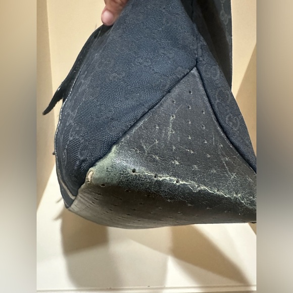 Gucci GG Webbed Black Monogram Large Tote - Picture 2 of 16